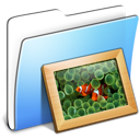 Aqua Smooth Folder Pictures icon